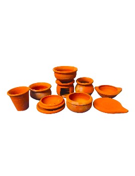 Big Miniature Clay Kitchen Set of 10